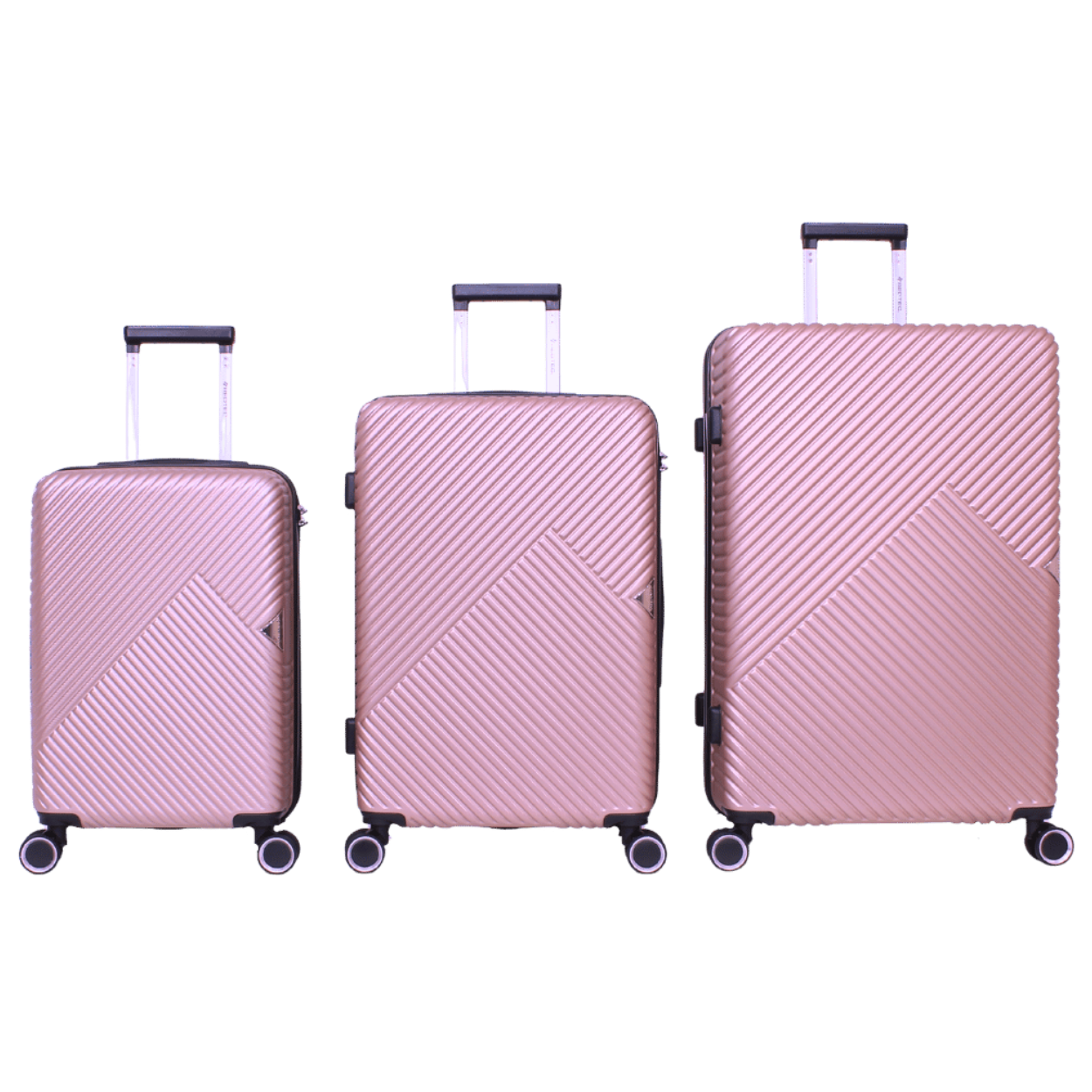 Kit 3 Malas Modelo Panamá (10kg/23kg/32kg) - Material ABS - COR Rose