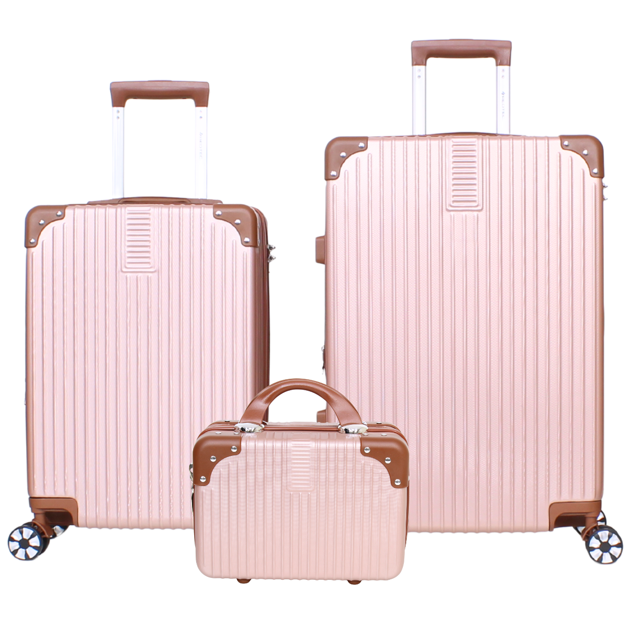 Kit Bogotá Malas Expansíveis 8kg e 10kg e Uma Frasqueira - Material ABS - ROSE