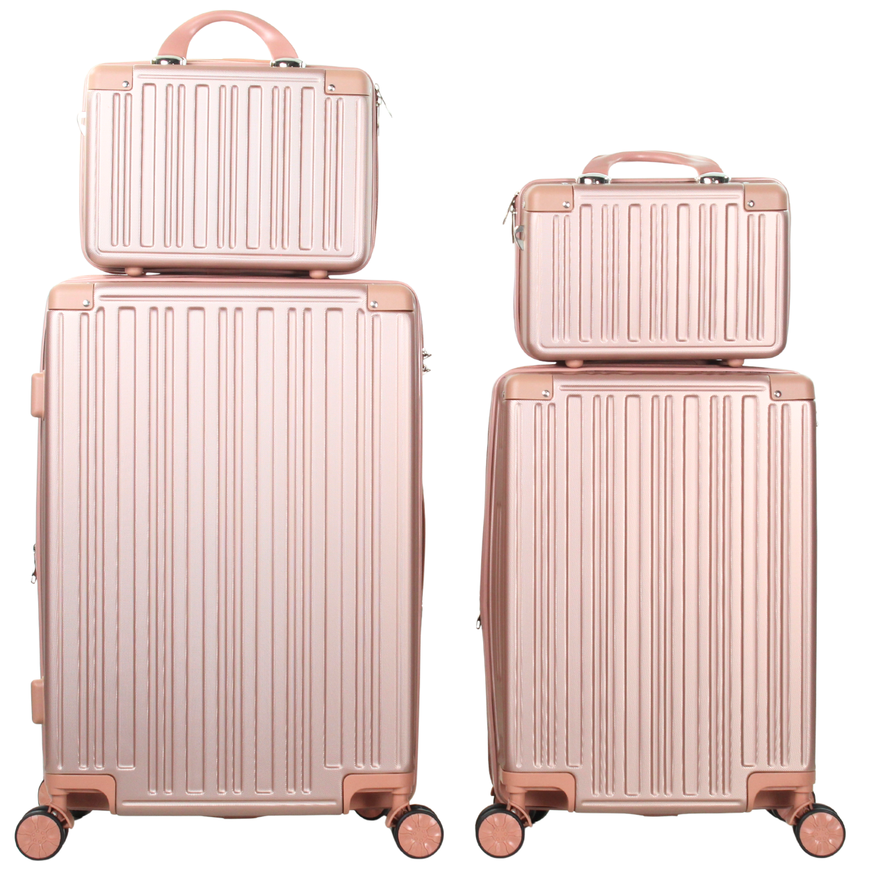 Kit 4 Peças de Malas de Viagem Barcelona em ABS: 2 Malas + 2 Frasqueiras