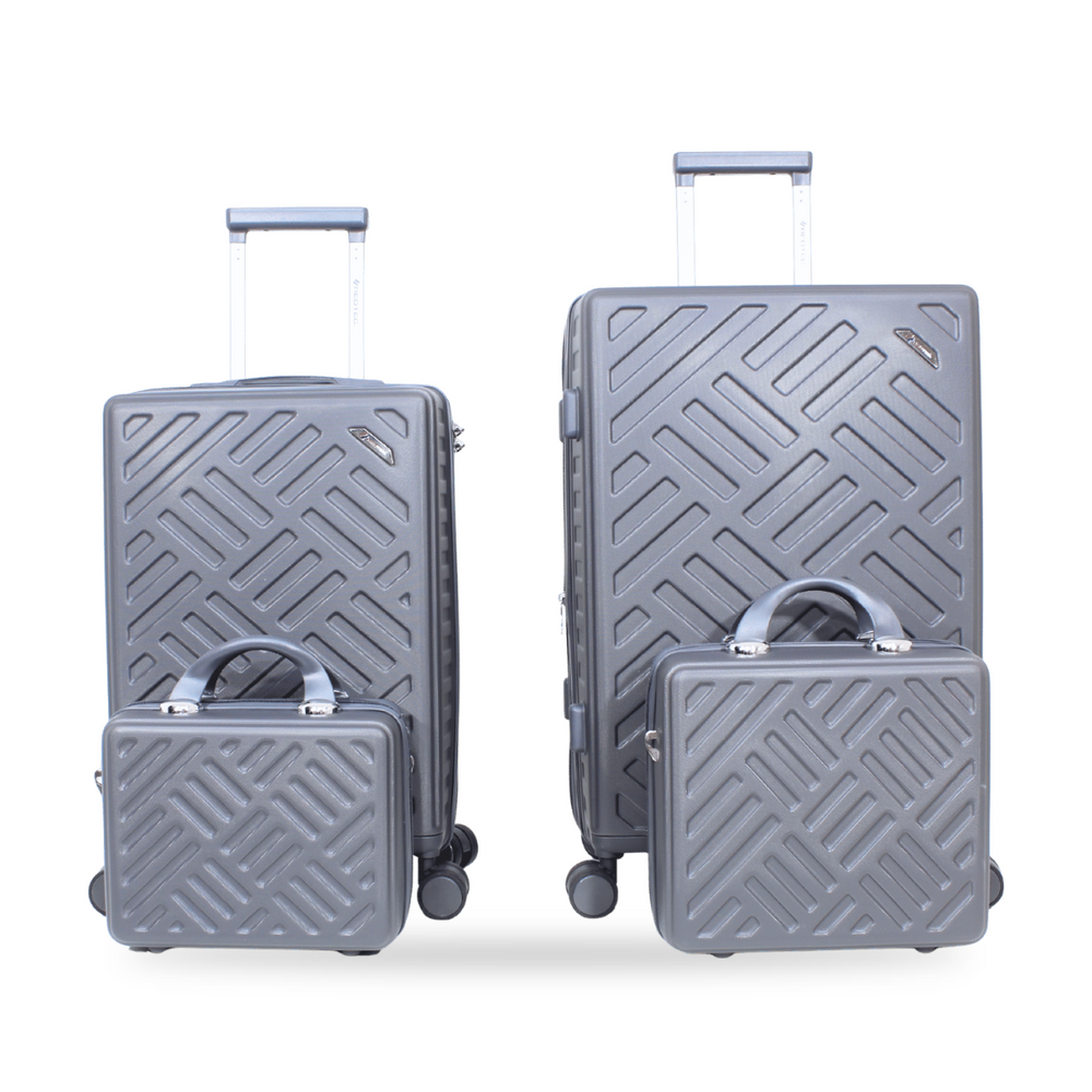 Kit 4 Peças Malas de Viagem Califórnia de ABS: 10kg e 23kg + 2 Frasqueiras