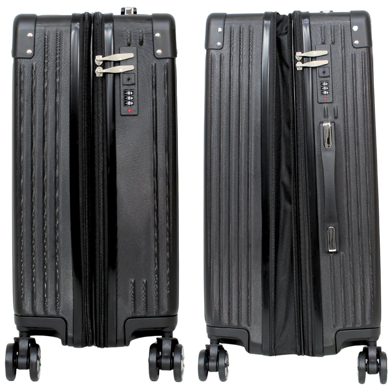 Kit Uma Mala 10kg Modelo Bogotá Expansível e Uma Frasqueira - Material ABS - COR Preto