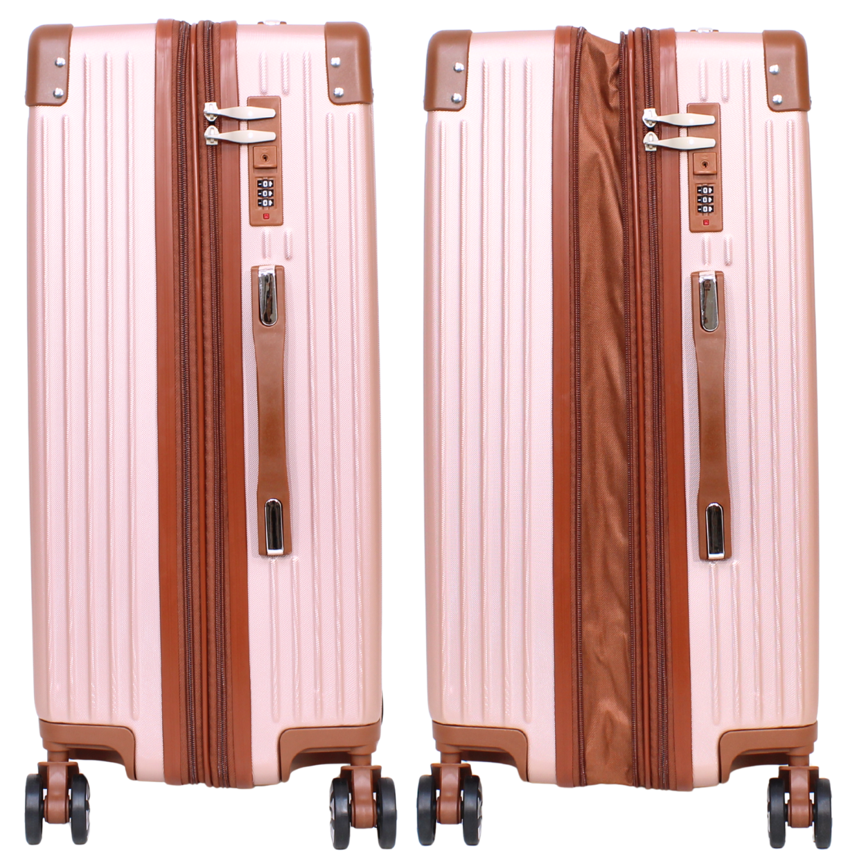 Kit Bogotá Malas Expansíveis 8kg e 10kg e Uma Frasqueira - Material ABS - ROSE