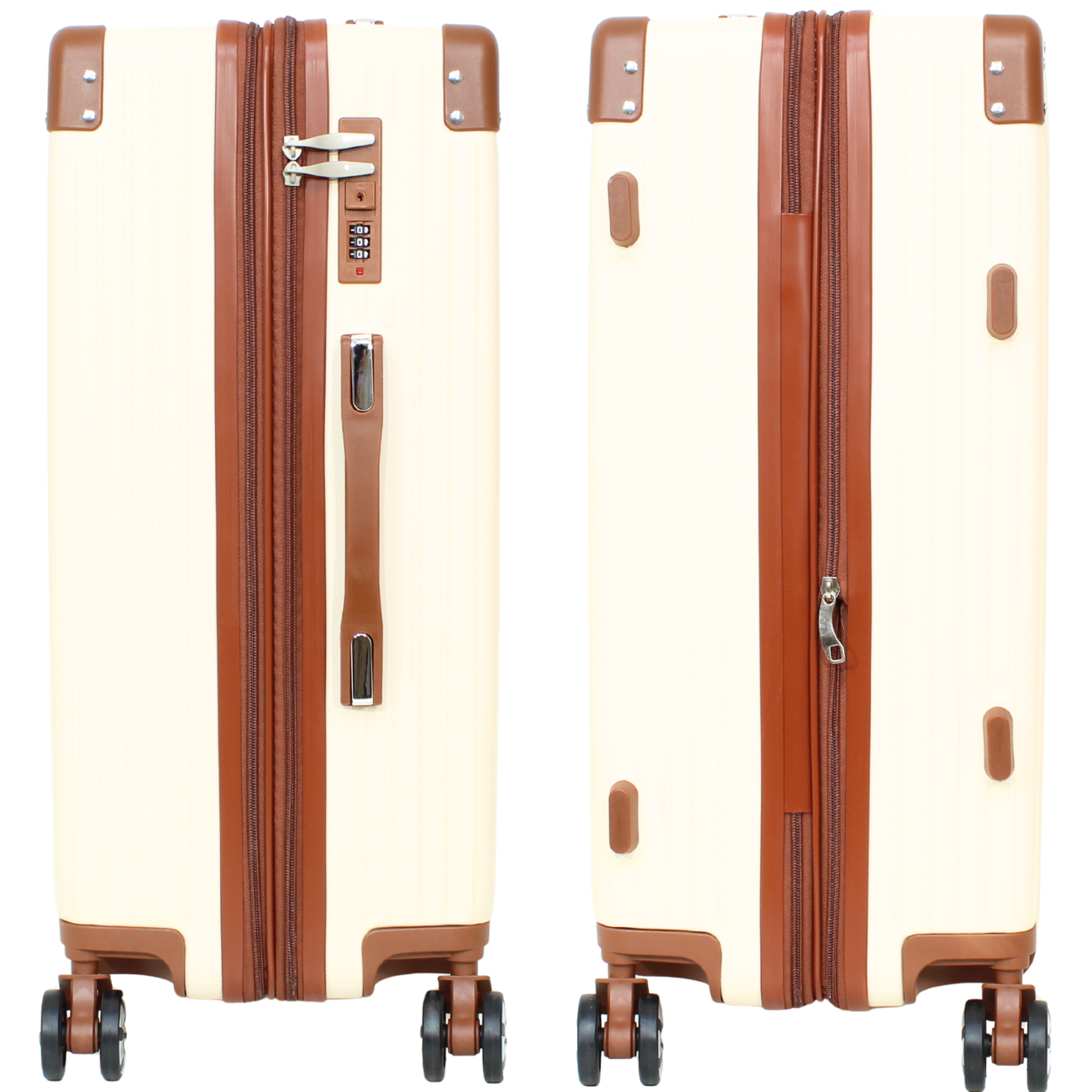 Kit Bogotá Malas Expansíveis 8kg e 10kg e Uma Frasqueira - Material ABS - BEGE