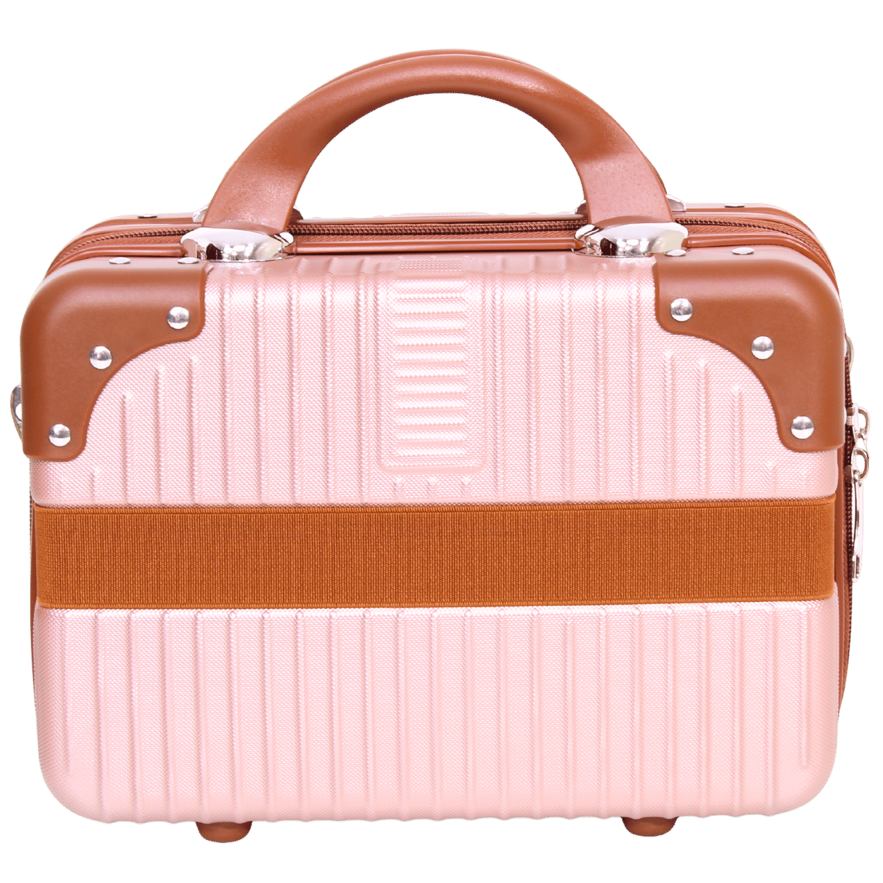 Kit Mala 10kg Modelo Bogotá Expansível e Uma Frasqueira - Material ABS - COR Rose