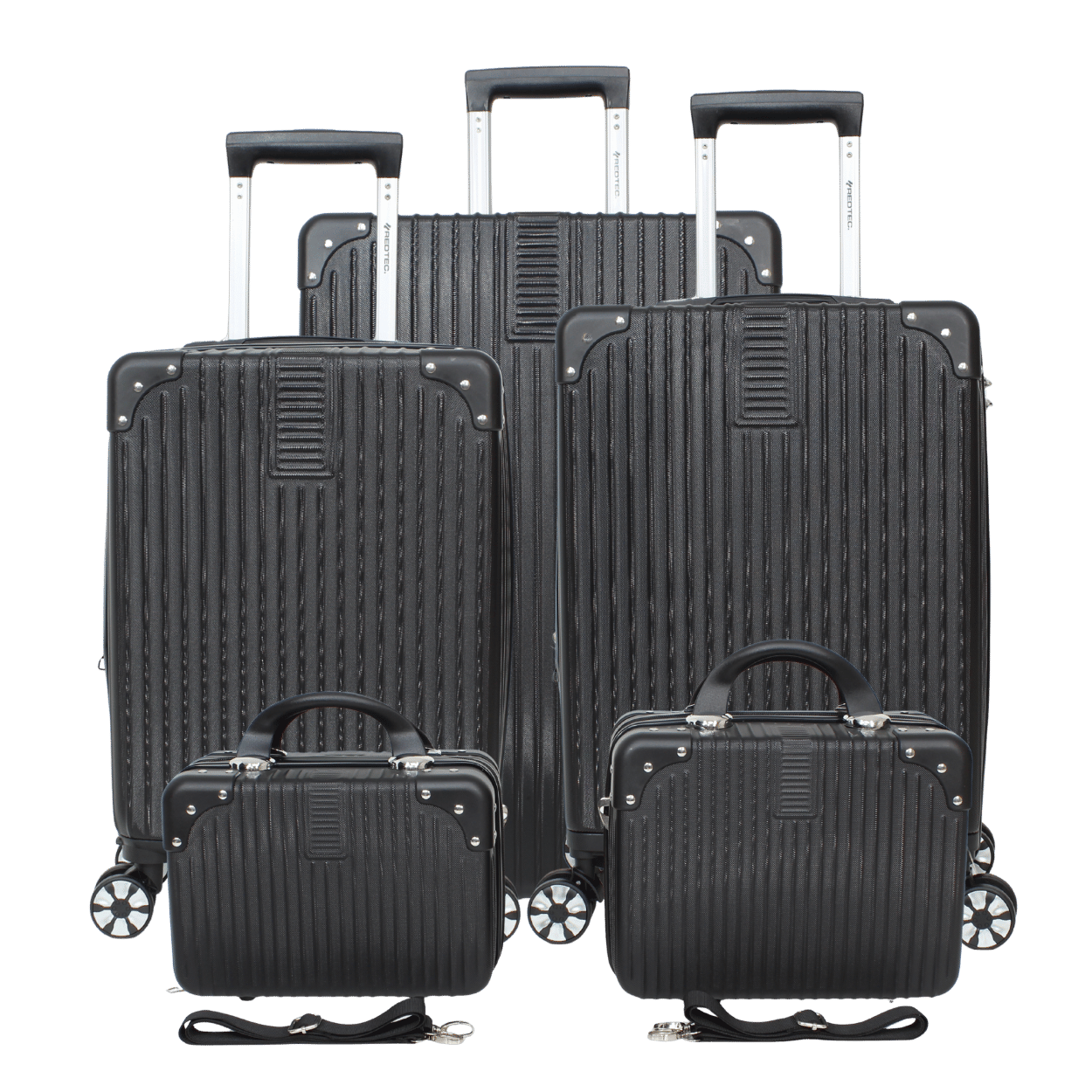 A102 MALAS BOGOTÁ EXPANSÍVEL KIT 5 FP/FM/PP/P/M - TODA PRETA