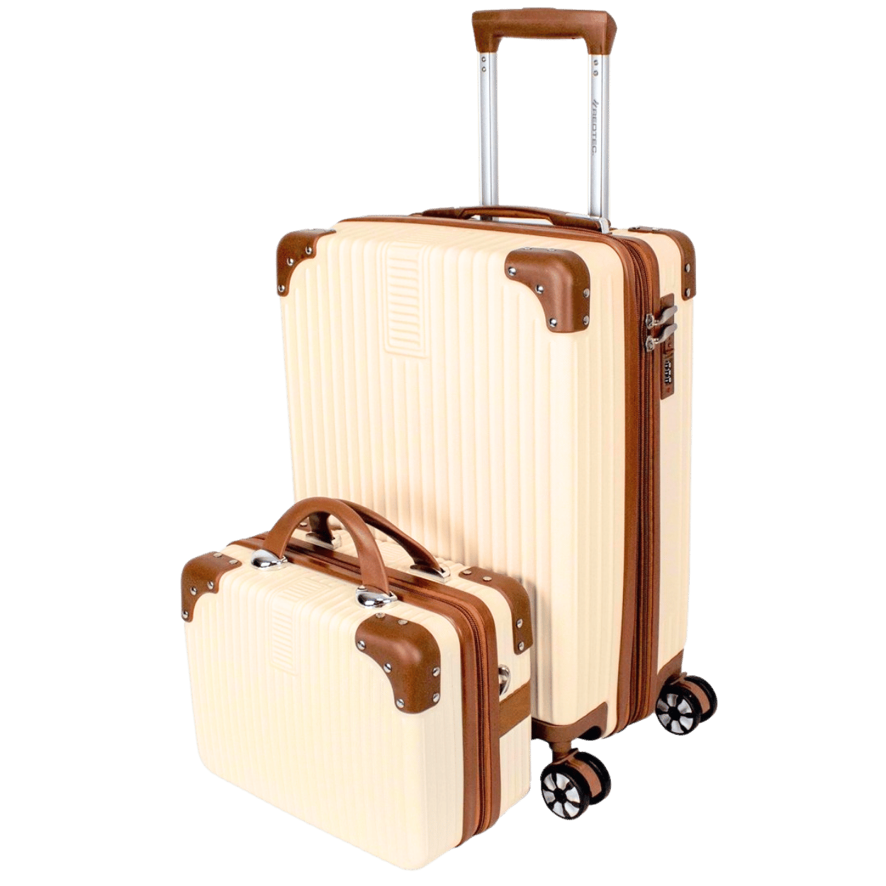 Kit Mala 10kg Modelo Bogotá Expansível e Uma Frasqueria - Material ABS - COR Bege