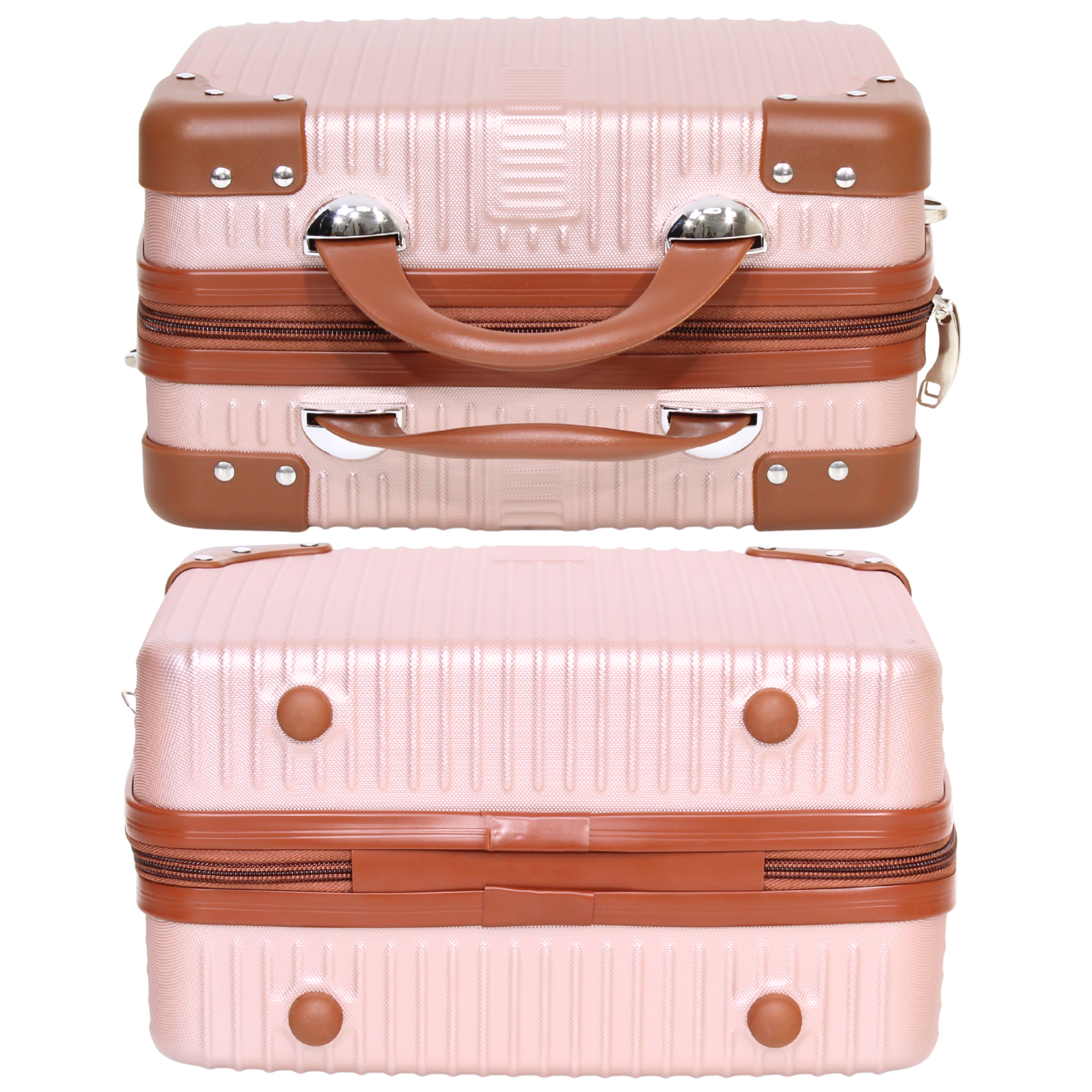 Kit Bogotá Malas Expansíveis 8kg e 10kg e Uma Frasqueira - Material ABS - ROSE