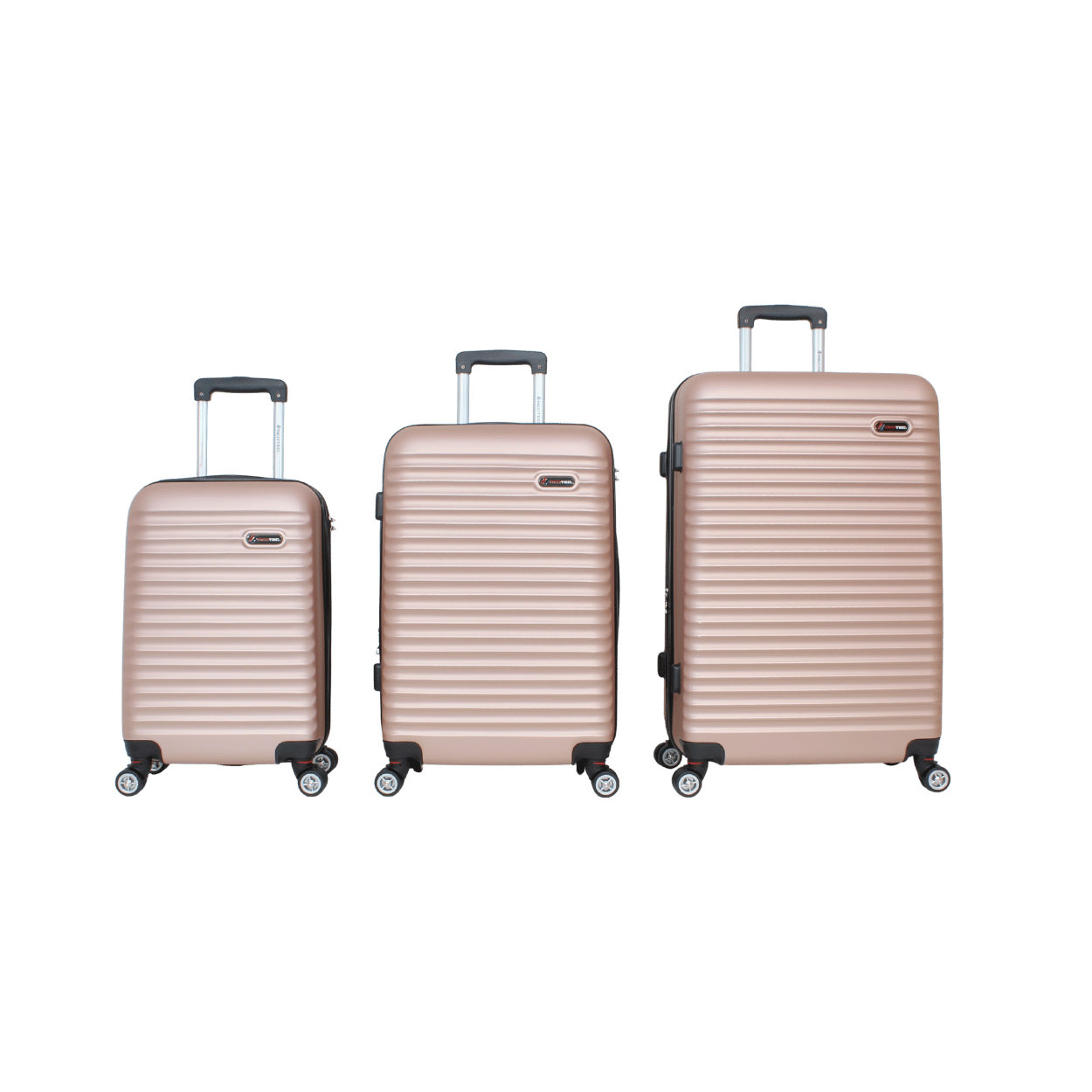 Kit 3 Malas Modelo Roma Expansível (10kg/23kg/32kg) - Material ABS - COR Rose