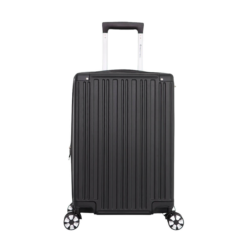Kit 2 Malas Modelo Barcelona Expansível (10kg e 23kg) e Duas Frasqueiras (P e M) -  Material ABS - COR Preto