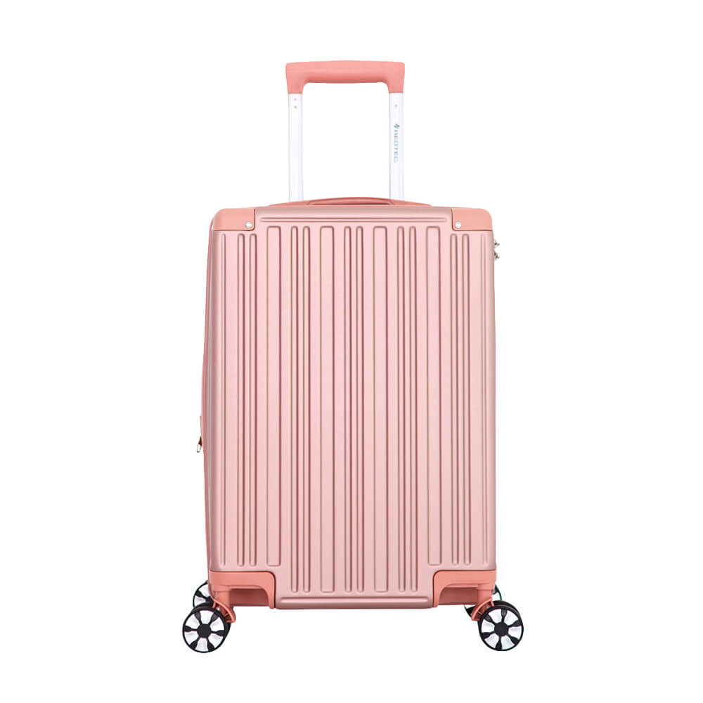 Kit 2 Malas Modelo Barcelona Expansível (10kg e 23kg) e Duas Frasqueiras (P e M) - Material ABS - COR Rose