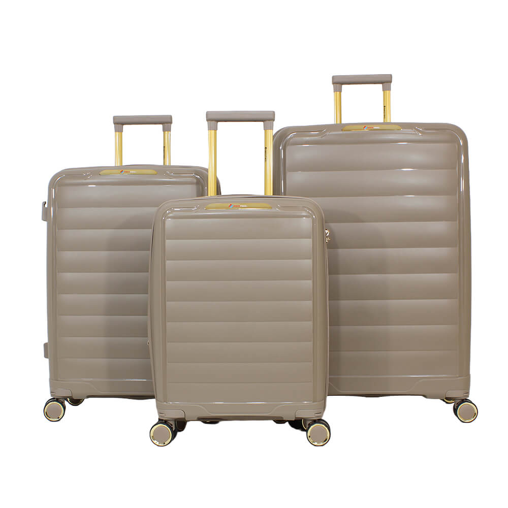 P9 MALAS DUBAI EXPANSÍVEL POLIPROPILENO KIT 3 P/M/G - DOURADO
