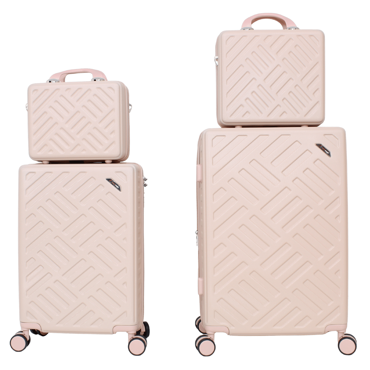 A5 MALAS CALIFÓRNIA EXPANSÍVEL E ANTIFURTO KIT 4 FP/FM/P/M - ROSA CREME