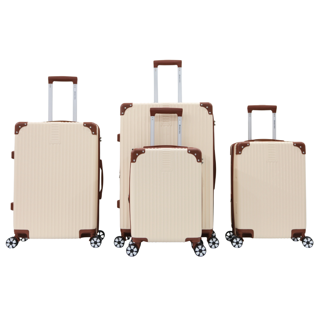Kit 4 Malas Modelo Bogotá Expansível 8kg/10kg/23kg/32kg - Material ABS - COR Bege