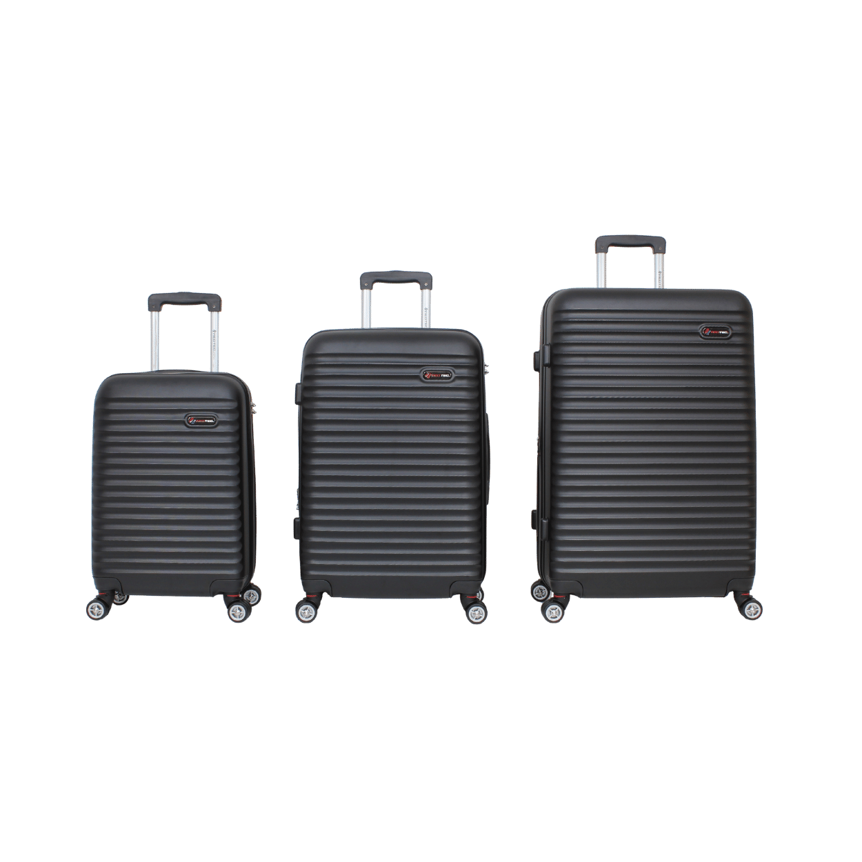 Kit 3 Malas Modelo Roma Expansível (10kg/23kg/32kg) - Material ABS - COR Preto